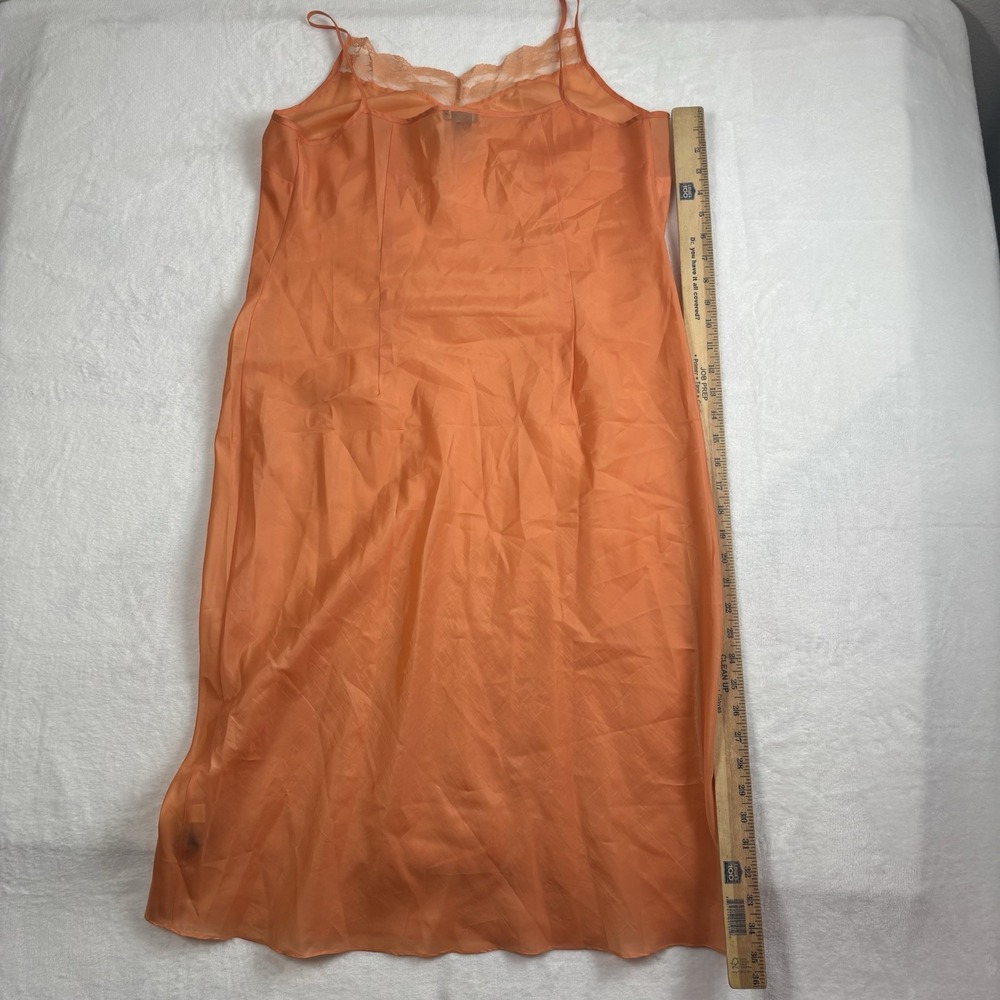 Y2K MixIt Orange Slit Floral Lace Maxi Dress Sheer Women's Size 12 - Picture 6 of 6